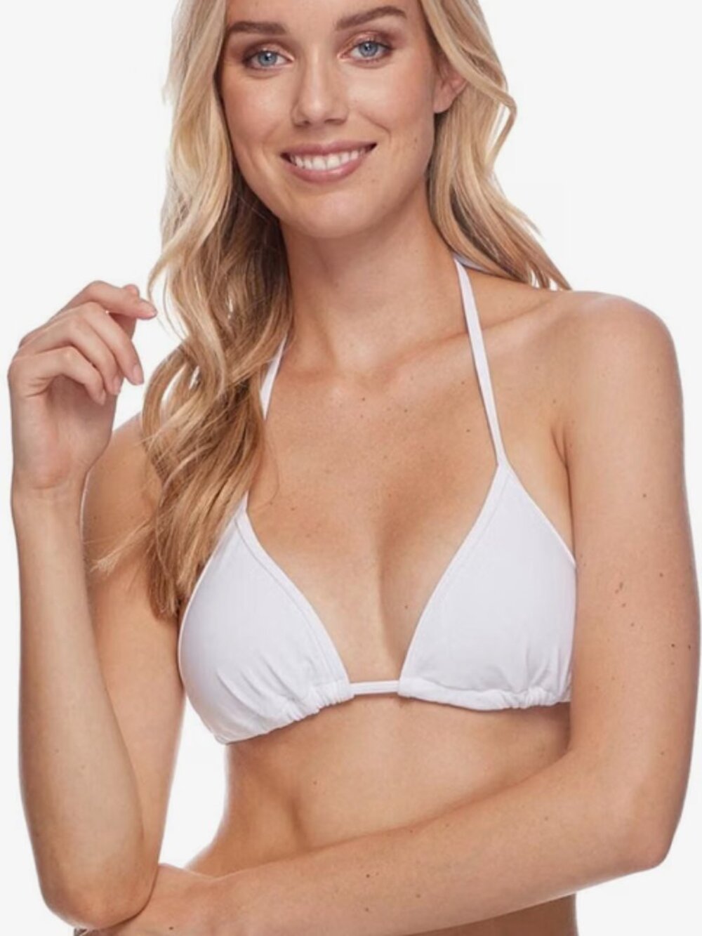 Body Glove White Triangle Halter Bikini Top with Adjustable Ties